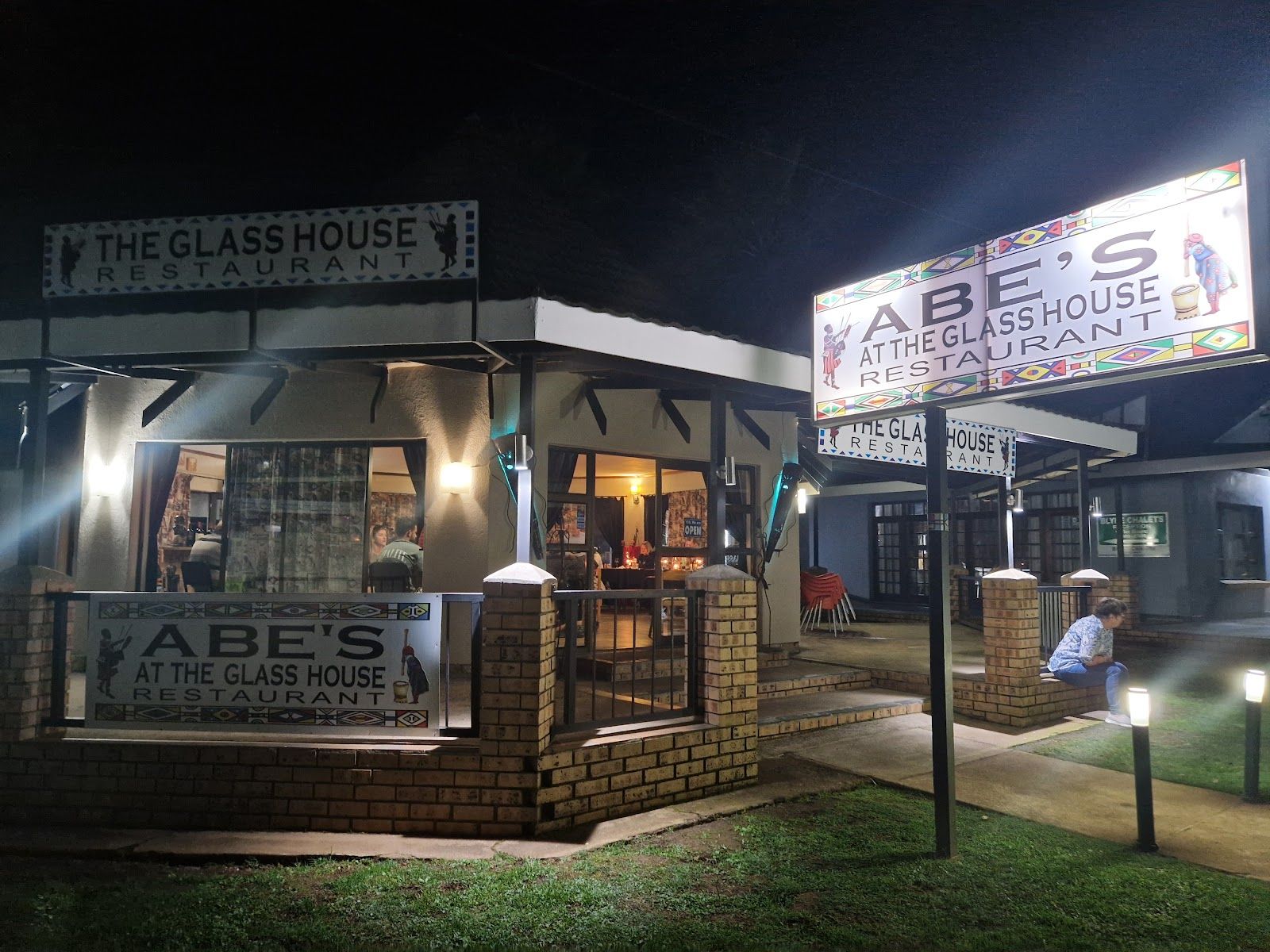 The Glass House at night